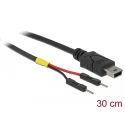 Kabel Mini USB Typ B Stecker  2x Pfostenstecker einzeln zur Stromversorgung - Länge: 30 cm