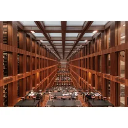Fototapete PAPERMOON "Photo-Art MASSIMO CUOMO, BIBLIOTHEK IN BERLIN", bunt, B:5,00m L:2,80m, Vlies, Tapeten