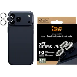 Panzer Glass Hoops Glitter Silver Camera Lens Protector, iPhone 17 Pro / 17 Pro Max | 16 Pro | 16 Pro Max