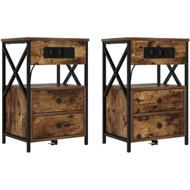 vidaXL Nachtschrank 2 pcs 40 x 31 x 60 cm Braun