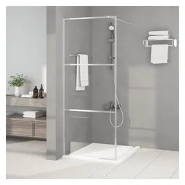 vidaXL Duschwand für Begehbare Dusche Silbern 80x195 cm ESG-Klarglas