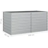 vidaXL 1.6-6m Hochbeet 160 x 80 x 77 cm Silbern