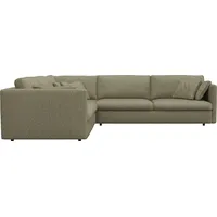 FLEXLUX Ecksofa Lovane, elegant und zeitlos, bequem, L-Form, Weich & anschmiegsam, große Sitztiefe auf Kaltschaum, Dekokissen inkl. grün 328 cm x 84 cm x 295 cm