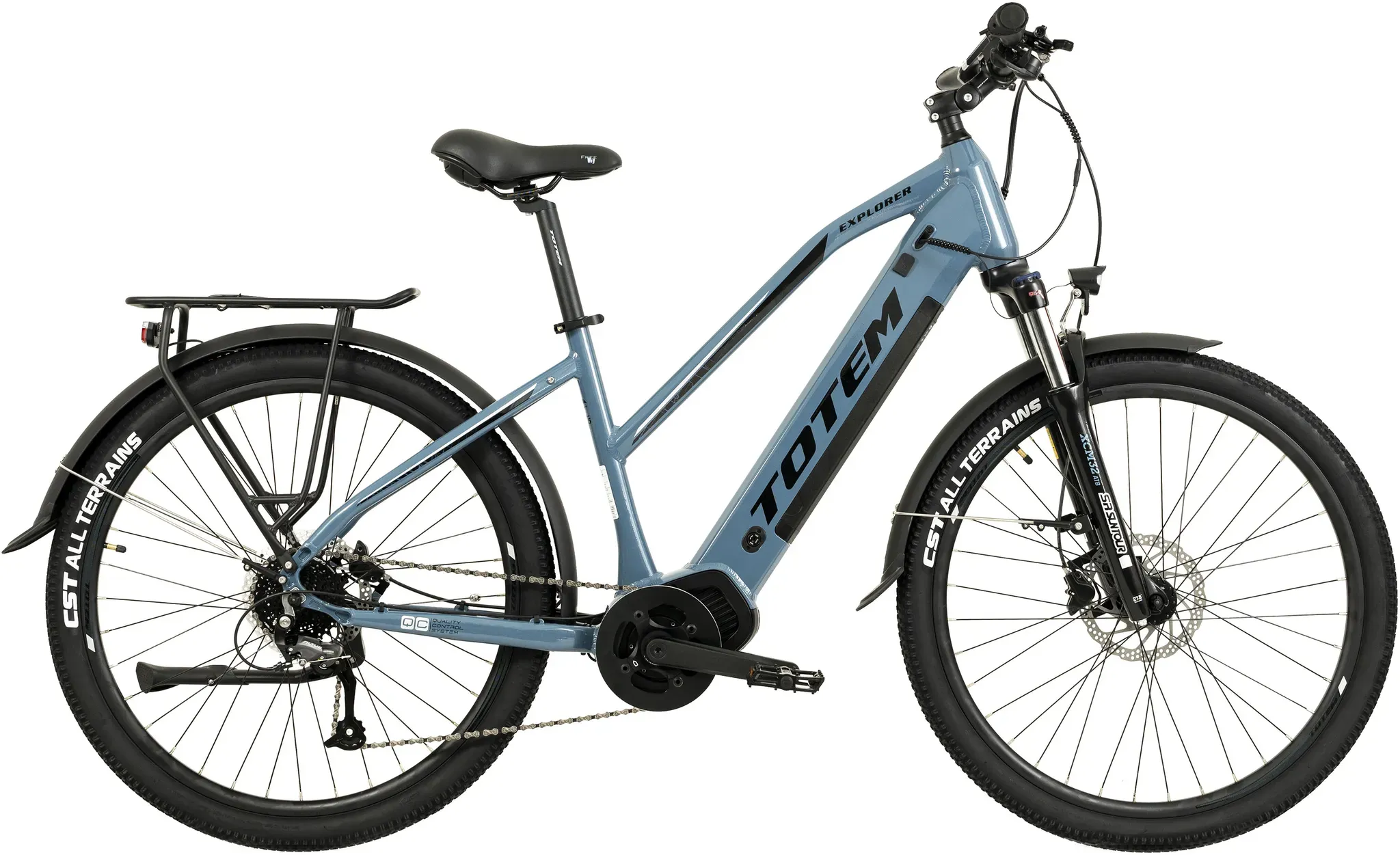 E-Bike TOTEM "XPL-650" Gr. 46, blau, E-Bikes, 46cm, 27,5 Zoll (69,85cm), Pedelec, Elektrofahrrad für Herren