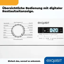 GGV Exquisit Exquisit Waschmaschine 7,5kg, Toplader, Waschmaschine schmal, Energieklasse A, 1200 U/Min, Startzeitvorwahl, Kurzprogramm, LTO51207-030A weiss