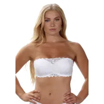 After Eden D-cup & up Bandeau-BH "ANNA", Damen, Gr. 90, Cup D, weiß, Spitze, Obermaterial: 84% Polyamid, 16% Elasthan, AFTER EDEN D-CUP & UP, unifarben, figurbetont, BHs Bandeau-BH, abnehmbare Träger, mit Schale, mit Bügel, mit Spitze, feminin