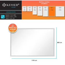 Kesser Infrarotheizung 28 unterschiedliche Routineprogramme 2000 W Rot
