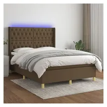 vidaXL Boxspringbett 140 x 200 cm Dunkelbraun