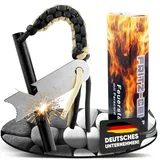 Fritz-Cell Feuerstahl Feuerstarter für Camping, Survival, Outdoor Magnesiumstahlgriff mit Paracort FS 1