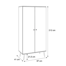 lookway KLEIDERSCHRANK Zweitüriger HARMONY Natürlich Rosa