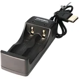 Camelion 18650 USB Li-Ion Ladegerät inklusive Micro USB Ladekabel passend für 1 oder 2 Li-Ion Akku 18650er