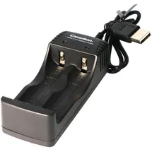 Camelion 18650 USB Li-Ion Ladegerät inklusive Micro USB Ladekabel passend für 1 oder 2 Li-Ion Akku 18650er