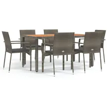 vidaXL Garten-Essgruppe 7-tlg. Grau