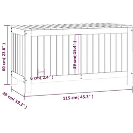 vidaXL Gartentruhe Grau 115x49x60 cm Massivholz Kiefer