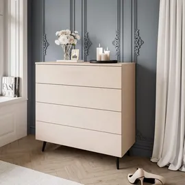 lookway KOMMODE AURA KASCHMIR 4S mit Schubladen Schwarze Beine