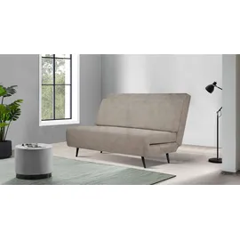 Home Affaire Schlafsofa HOME AFFAIRE "Linnea", grau (taupe), B:140cm H:87cm T:94cm, 100% Polyester, Sofas, Schlafsofa, Daybed mit aufklappbarer Liegefläche, in Webstoff, Veloursstoff, Cord