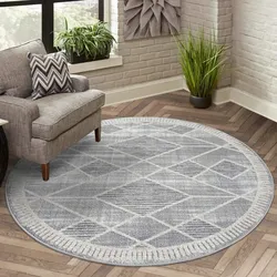Teppich »FLAIR178«, rund, 11 mm Höhe, Kurzflor-Teppich, Skandi-Stil, 98416122-0 Grau 11 mm