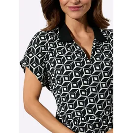 Inspirationen Druck-Kleid Etuikleid Schwarz 38