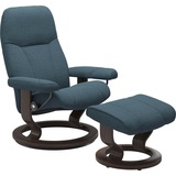 Stressless Relaxsessel "Consul" Sessel Gr. ROHLEDER Stoff Q2 FARON, Classic Base Wenge, PlusTMSystem-Gleitsystem-Rela x funktion-Drehfunktion-Kopfstützenverstellung-Rückteilverstellung, B/H/T: 76 cm x 100 cm x 71 cm, blau (petrol q2 faron) Lesesessel und Relaxsessel