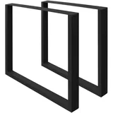 ECD Germany 2x Tischbeine aus Vierkantprofilen 60 x 72 cm Schwarz aus Stahl