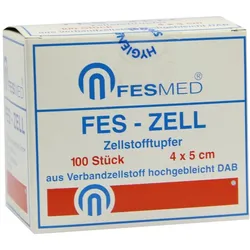 Zellstofftupfer FES ZELL 4x5 cm hochgebl 100 St