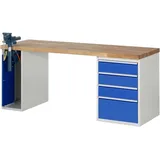 Werkbank Modell 7510 mit 4 Schubladen und Schrank BxTxH 2000x700x840mm - RAU