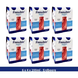 Fresenius Fresubin ENERGY Drink Erdbeere | Trinknahrung hochkalorischer Energy Drink Erdbeere 6x4x200ml Trinkflasche