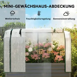 Outsunny Hochbeet mit Frühbeetaufsatz 120 x 55 x 140 cm Dunkelgrau