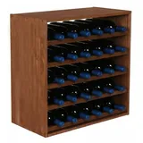 Proregal Modulares Weinregal VINCELLAR MOD | HxBxT 60x60x30cm | Standard Modul für 30 Flaschen | Massives Kiefernholz | Braun geölt | Flaschenregal