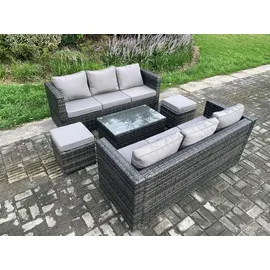 fimous Gartenmöbelset, Dunkelgrau Metall, 8-Sitzer, Loungemöbel, Gartenlounge-Sets