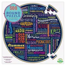 eeBoo Puzzle Rundes Puzzle 100 große Wörter 500 Teile, Puzzleteile