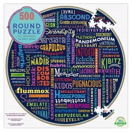 eeBoo Puzzle Rundes Puzzle 100 große Wörter 500 Teile, Puzzleteile