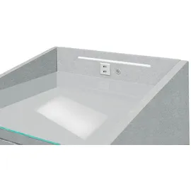 meinBett Nachtkonsole mit LED-Beleuchtung und USB-Ladeanschlüssen Moon ¦ grau ¦ Maße (cm): B: 47 H: 61 T: 46.0