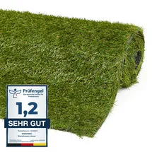 Andiamo Kunstrasen Jever", grün, B:133cm H:20mm L:300cm, Polyethylen (PE), Polypropylen (PP), Teppiche, natürliche Optik, mit Drainagefunktion, für Balkon, Terrasse – Garten,