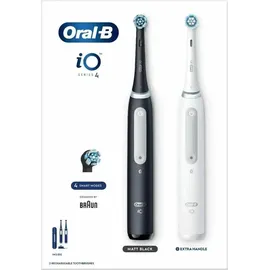 Oral-B iO Series 4 Matt Black + 2. Handstück Quite White + Reiseetui