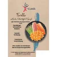 X-CLASS GmbH & Co. KG X-CLASS getreidefrei Forelle mit Lachs, Süßkartoffel und Spargel, Trockenfutter Light für ausgewachsene Hunde, 2kg