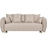 Beliani 2-Sitzer Sofa Creme mit Stauraum VALLANES