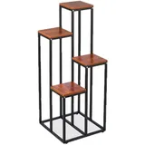 Relaxdays Blumentreppe mit 4 Ablagen 100 x 40 x 40 cm Schwarz/Braun