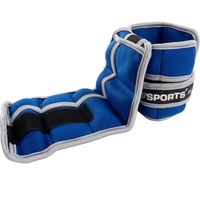 ScSPORTS Gewichtsmanschetten 2 x 2 kg, mit Klettverschluss, für Handgelenke und Fußgelenke, Gewichte herausnehmbar, blau