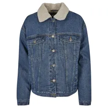 URBAN CLASSICS Oversized Sherpa Jeansjacke Clear Blue Washed 5XL