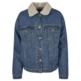 URBAN CLASSICS Oversized Sherpa Jeansjacke Clear Blue Washed 5XL