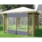 Transparente PVC-Plane, Outdoor-Vorhänge für Pergola-Pavillon, wasserdichte Seitenwände mit Reißverschluss, 4,5 x 2 m