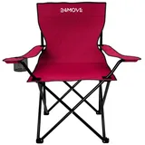 24move 24MOVE® Campingstuhl Faltstuhl rot mit Getränkehalter und Tragetasche Outdoor, faltbar max. 100kg