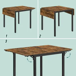 Relaxdays Klapptisch 120 x 76 x 78 cm braun/schwarz