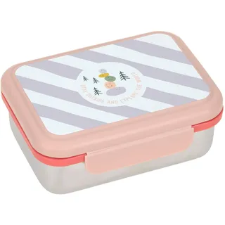 Lässig Kinder Brotdose Edelstahl Lunchbox Frühstücksbox Nachhaltig Kindergarten Schule/Lunchbox Stainless Steel rose/pink
