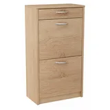 matkam Schuhschrank Sonoma Eiche, Holzwerkstoff, 50x92x28 cm, Garderobe, Schuhaufbewahrung, Schuhkipper
