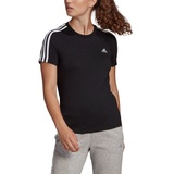 adidas Damen Essentials Slim Langarm T-Shirt, Black/White, L