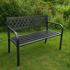gogarden Gartenbank 120 x 49 x 76 cm Schwarz