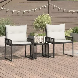 vidaXL Gartenlounge Set 7-tlg. Schwarz