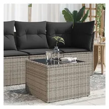 vidaXL Gartentisch mit Glasplatte 72,9 x 57,3 x 37 cm Grau